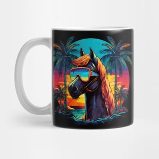 Retro Wave Thoroughbred Horse Mug